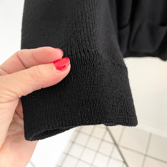 Vintage 70s men’s knit Cardigan Academia School prep Varsity Wool Navy blue L - Picture 9 of 16